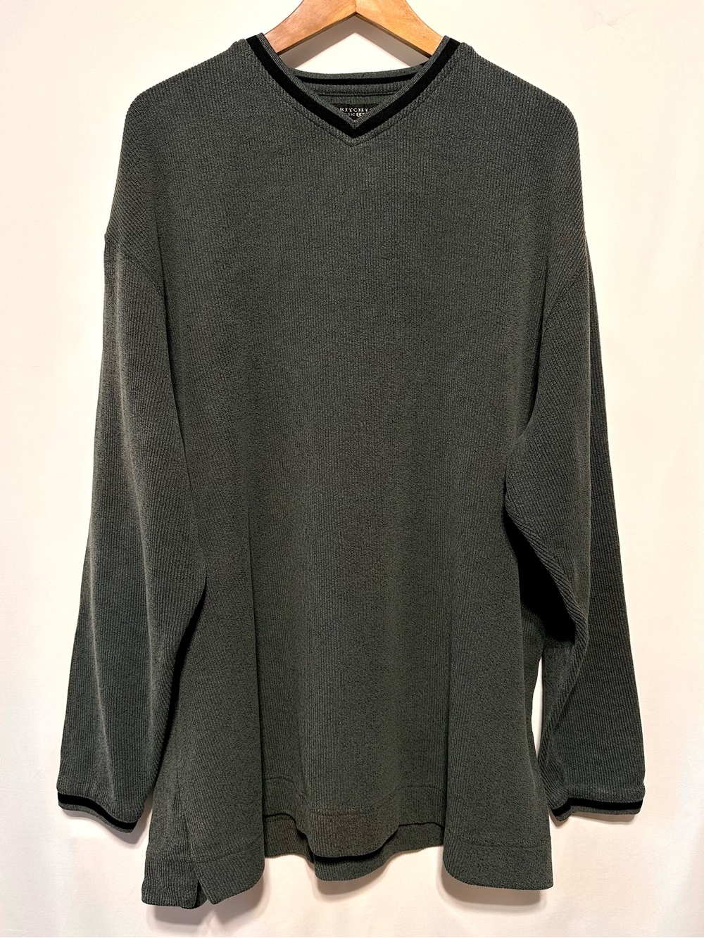Britches Classic Sport 2XT Grey V Neck Pullover Sweater Ribbed Knit Tall